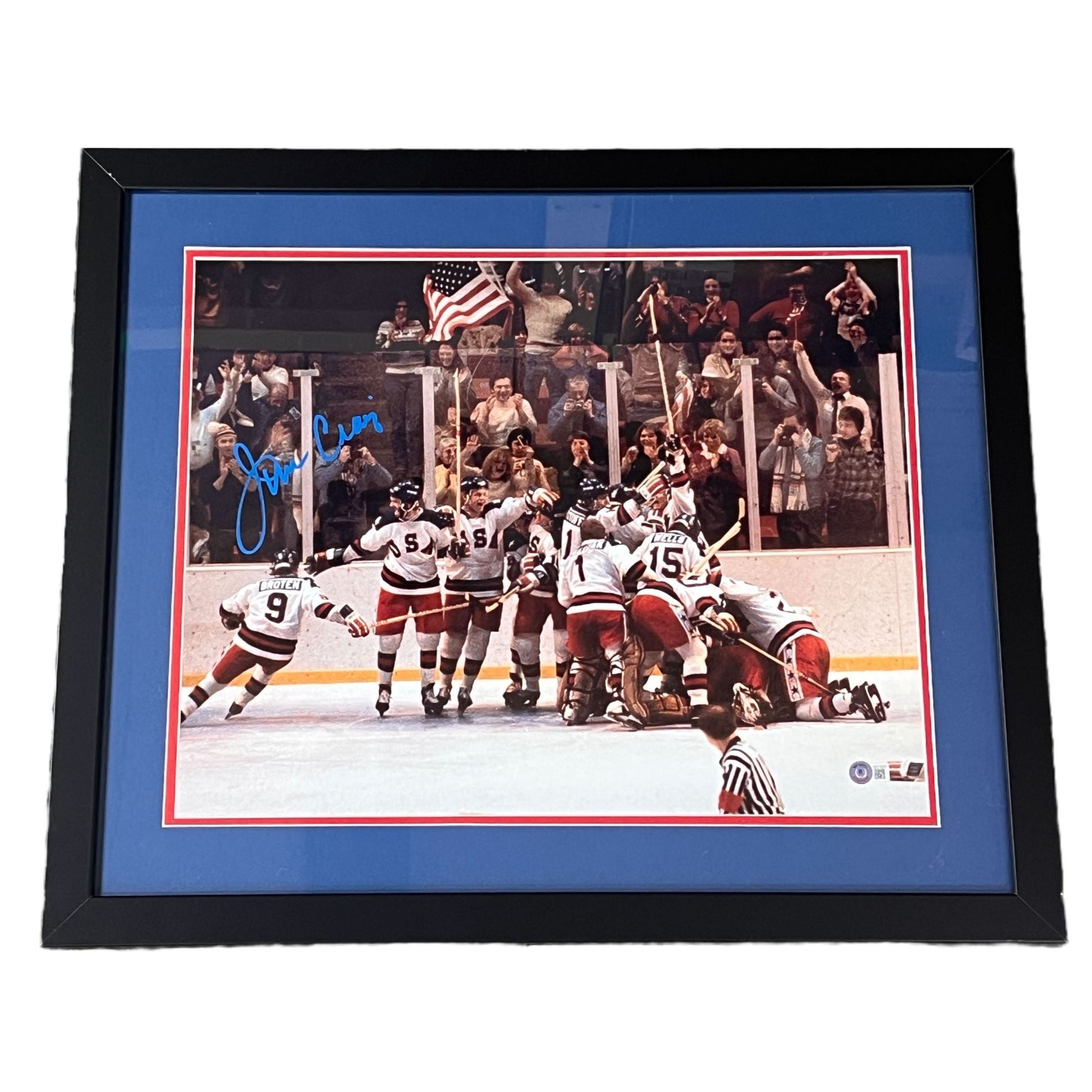 Jim Craig Team USA 1980 Signed 16x20 Photo - Professionally Framed Signed Photos TSE Framed 