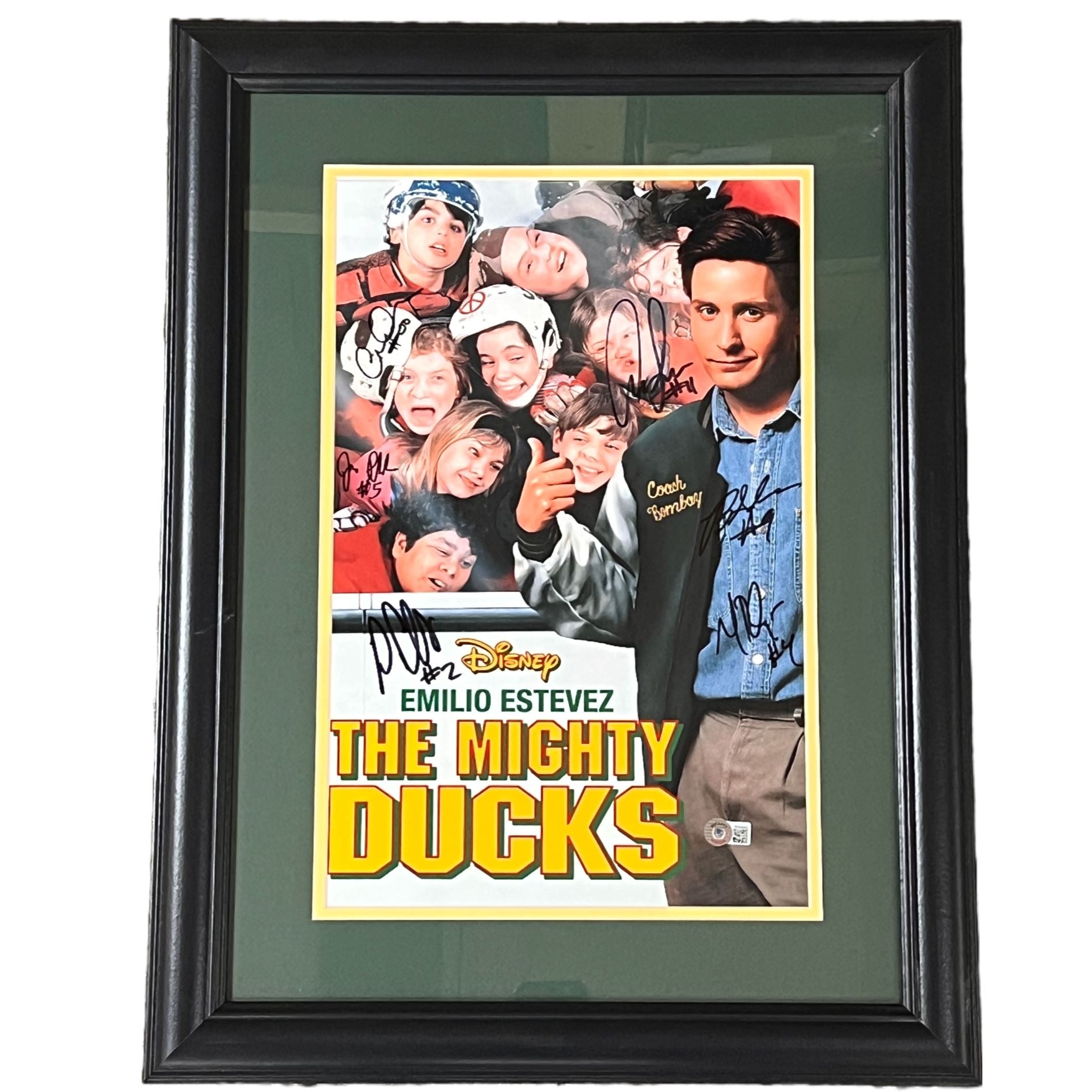 Mighty Ducks Cast Signed 11x17 Movie Poster - Professionally Framed Signed Photos TSE Framed 